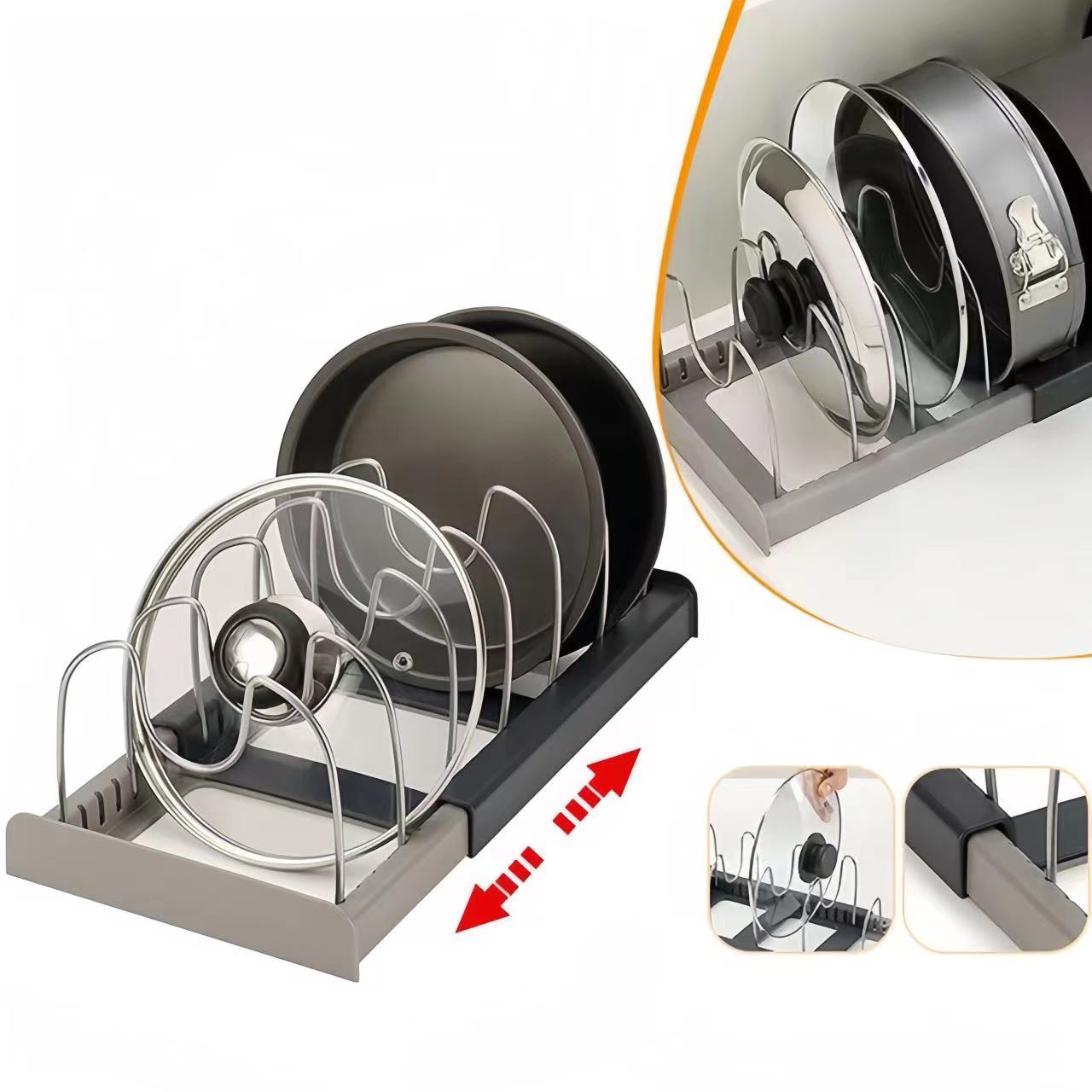 Commercial Kitchen Shelving - Expandable Kitchen Cabinet Organizer Rack Stainless