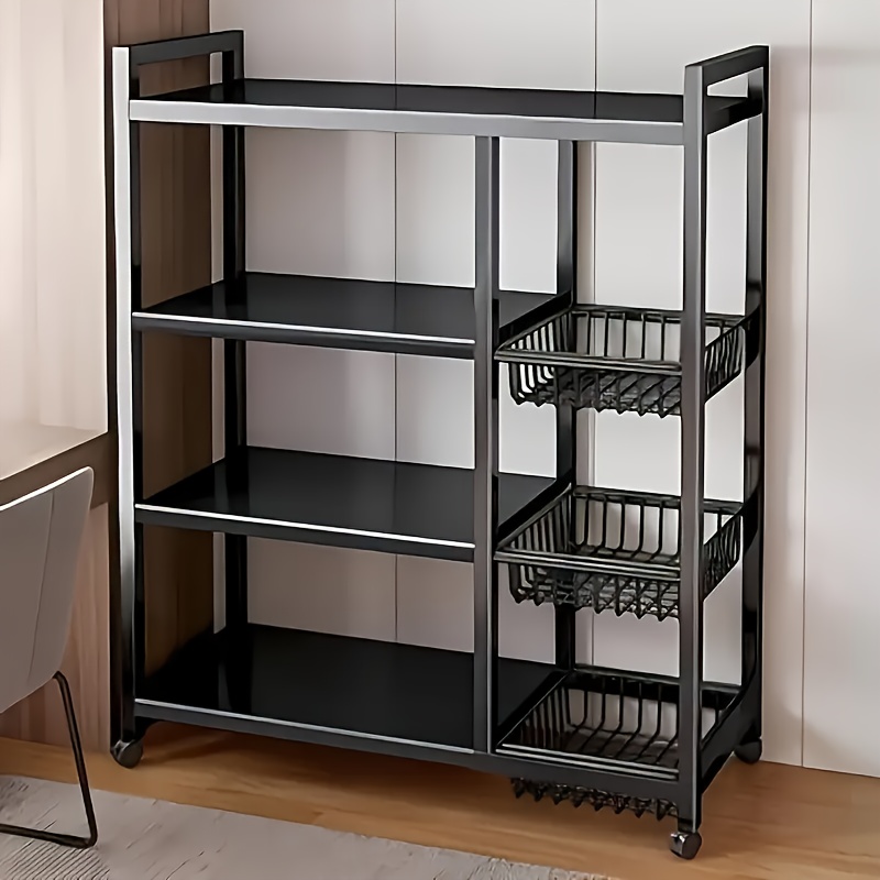 Commercial Kitchen Shelving - us1pc Movable Storage Rack, Adjustable 4-storey