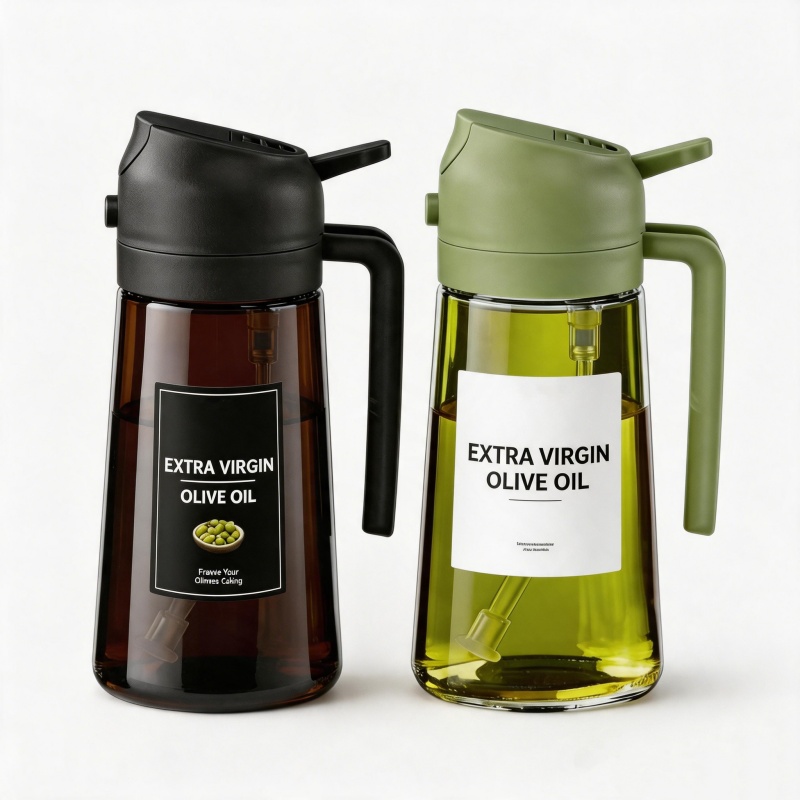 Deep Fryer Commercial - 16oz/470ml Leakproof 2-in-1 Glass Oil Dispenser
