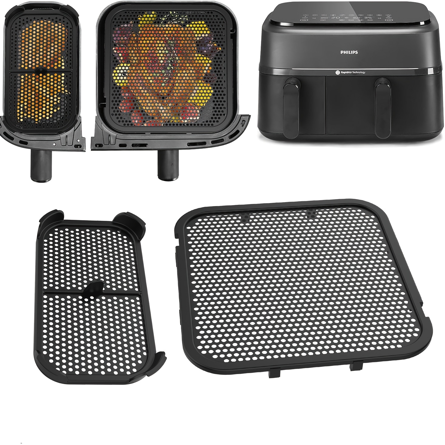 Deep Fryer Commercial - 2Pcs New Air Fryer Splash Guard