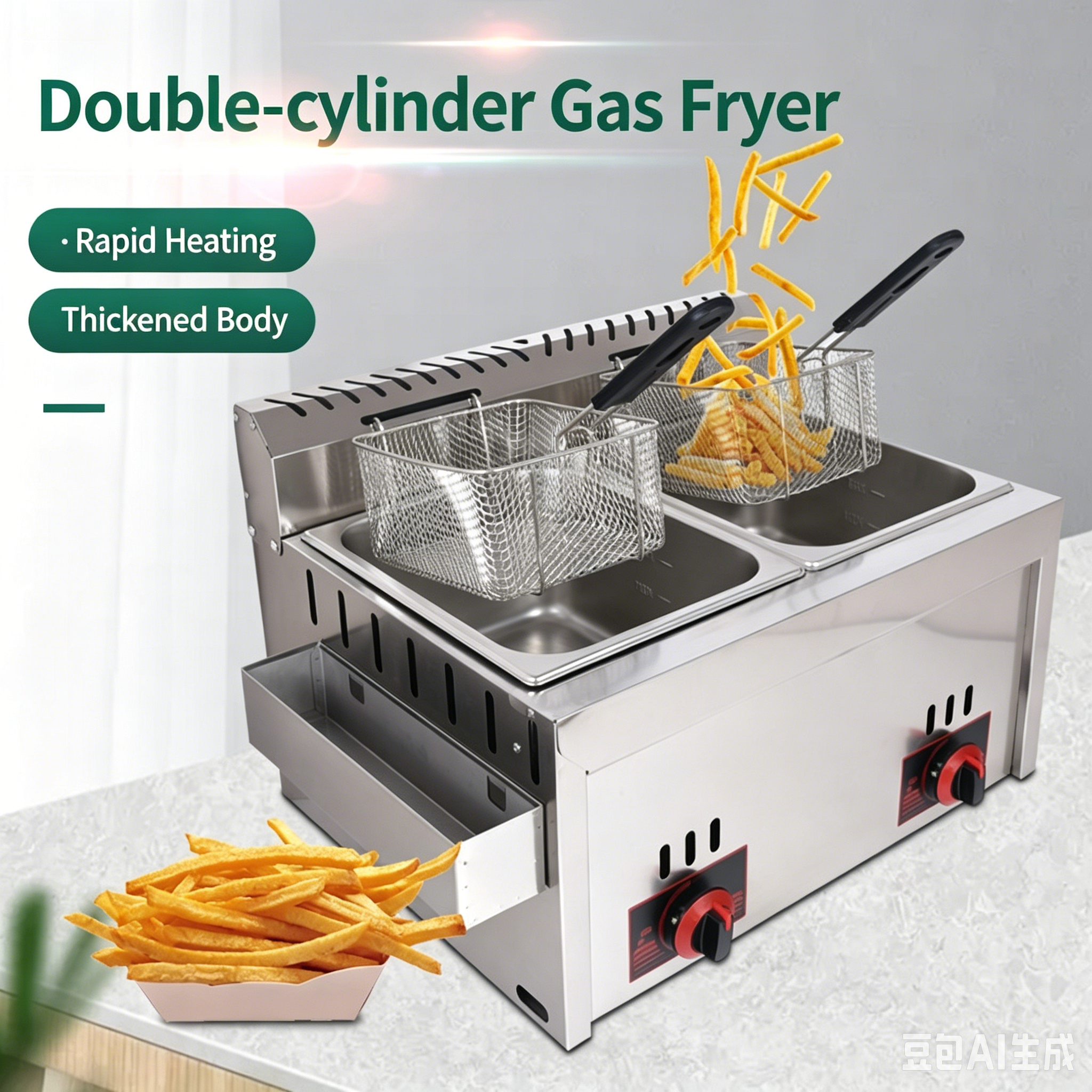 Commercial Gas Fryer, Double T - огляд і ціна Deep Fryer Commercial