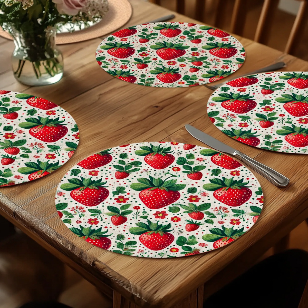 4PCS 2D flat print, strawberry - огляд і ціна Commercial Kitchen Designer