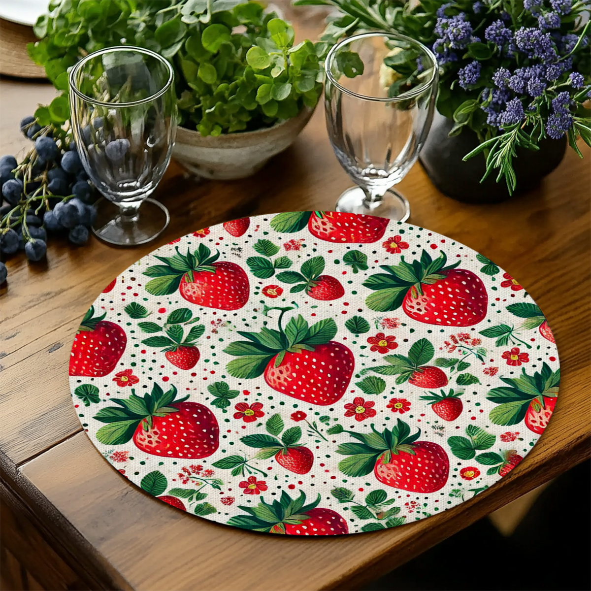 4PCS 2D flat print, strawberry - огляд і ціна Commercial Kitchen Designer
