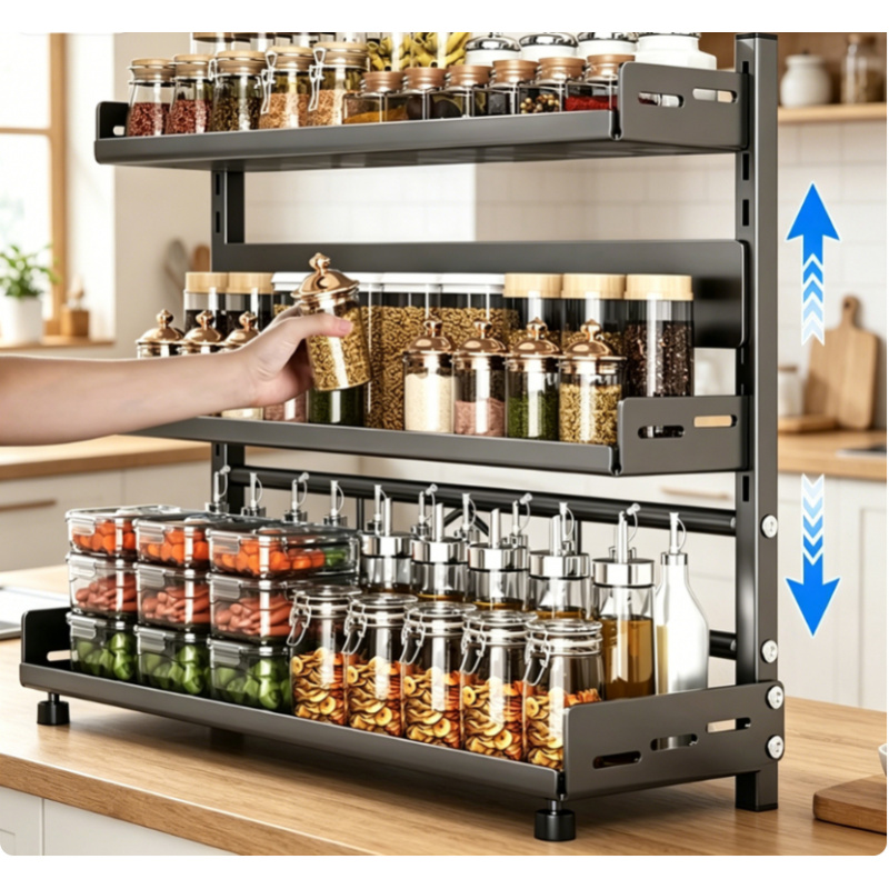 3 Tier Spice Storage Rack for  - огляд і ціна Commercial Kitchen Shelving