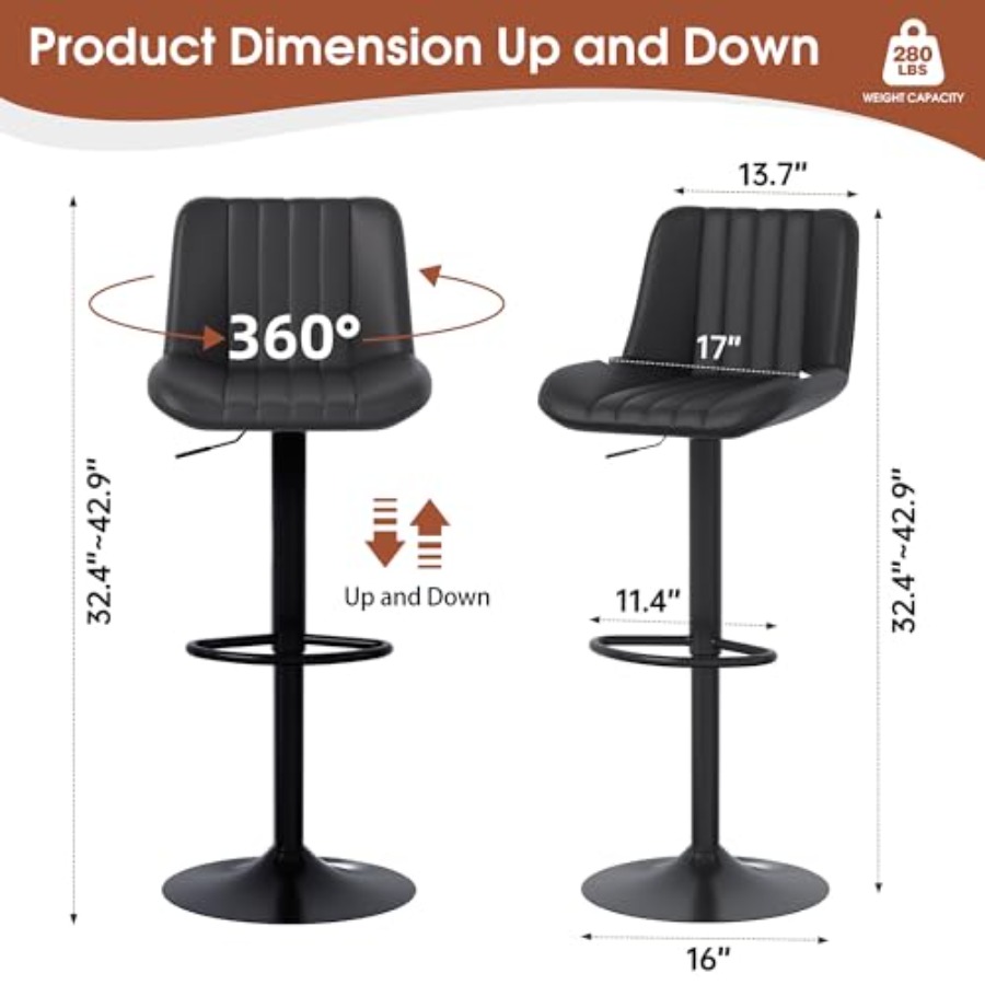 Modern Leather Bar Stools Swiv - огляд і ціна Commercial Kitchen Designer