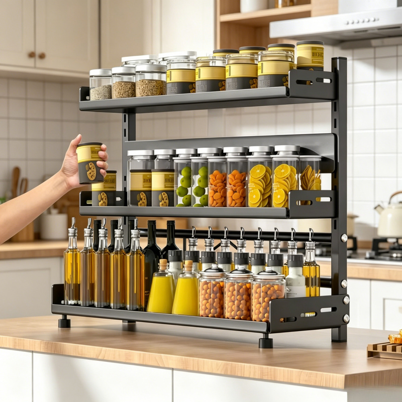 3 Tier Adjustable Spice Storag - огляд і ціна Commercial Kitchen Shelving