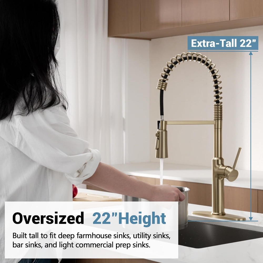 22'' Tall Brushed Gold Kitchen - огляд і ціна Commercial Kitchen Designer